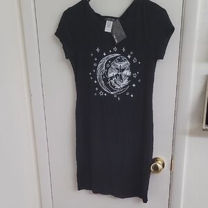 Mystical Black Graphic Mini Dress